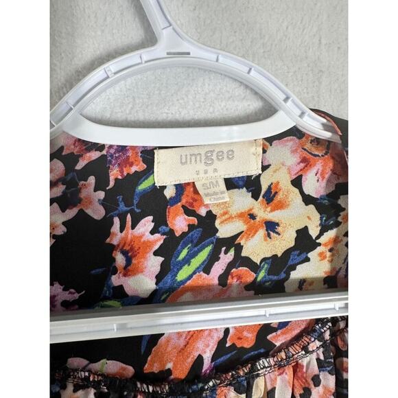 UMGEE Black Cream Open Top S M Oversized Boho Peasant Lace - Picture 5 of 8